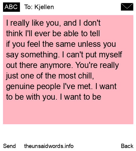 unsent message to Kjellen