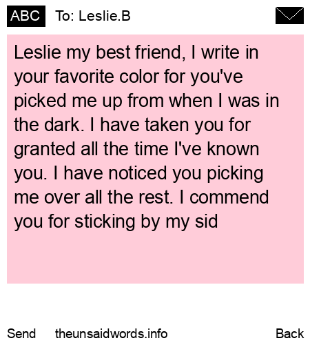 unsent message to Leslie.B