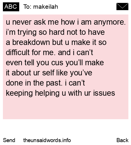 unsent message to makeilah