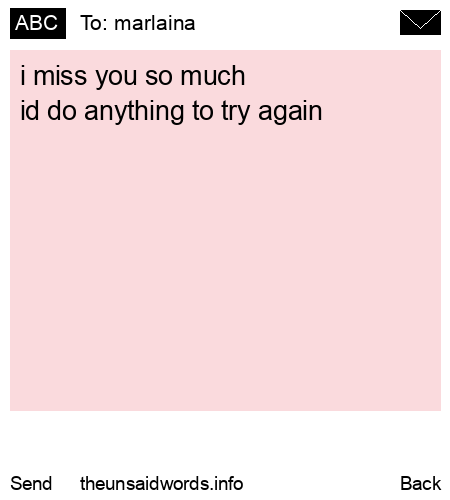 unsent message to marlaina