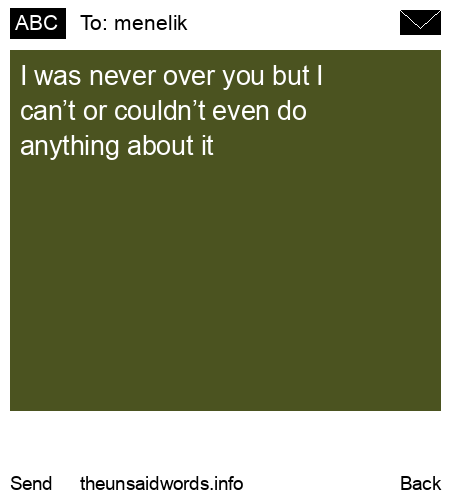 unsent message to menelik