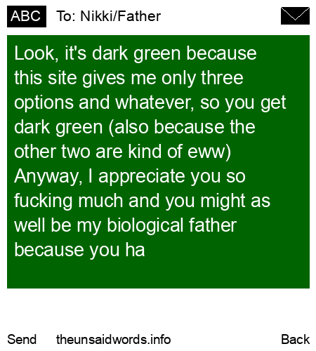 unsent message to Nikki/Father