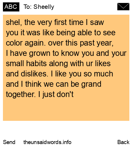unsent message to Sheelly
