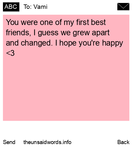 unsent message to Vami