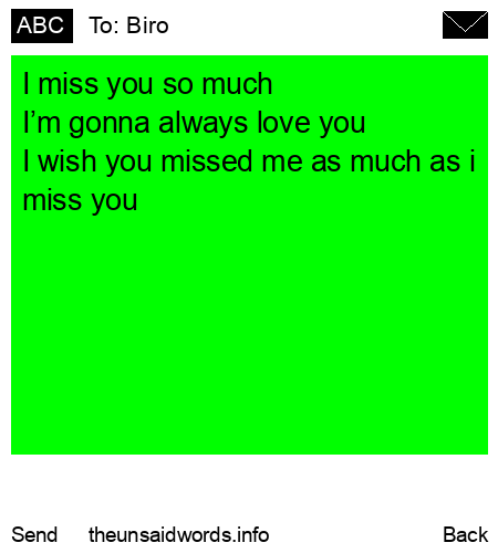 unsent message to Biro