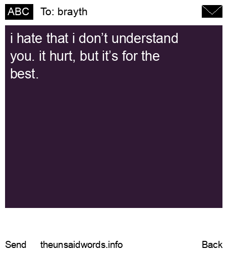 unsent message to brayth