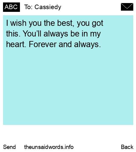 unsent message to Cassiedy