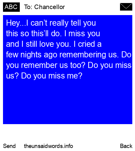 unsent message to Chancellor