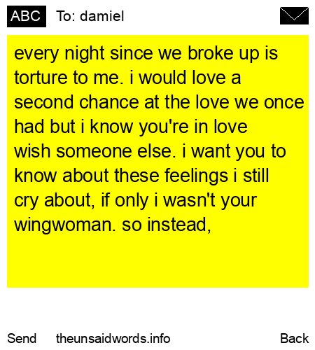unsent message to damiel