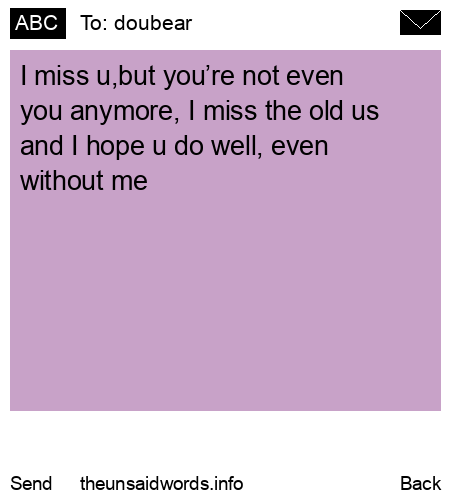 unsent message to doubear 