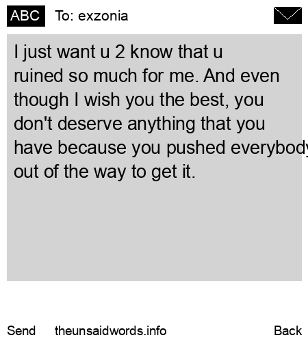 unsent message to exzonia