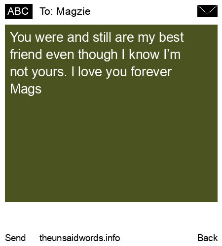 unsent message to Magzie