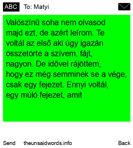 unsent message to Matyi
