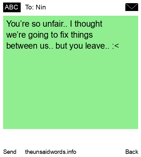 unsent message to Nin