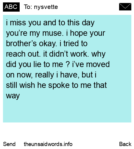 unsent message to nysvette