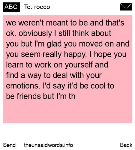 unsent message to rocco