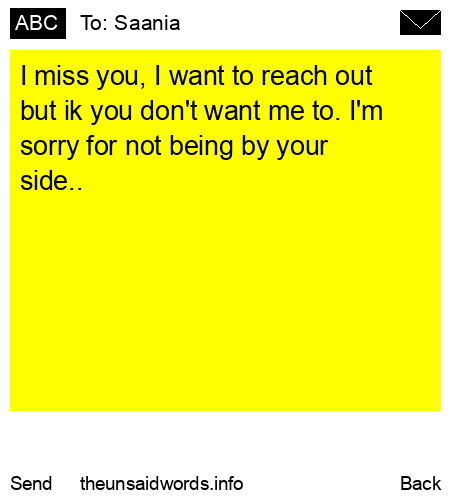 unsent message to Saania