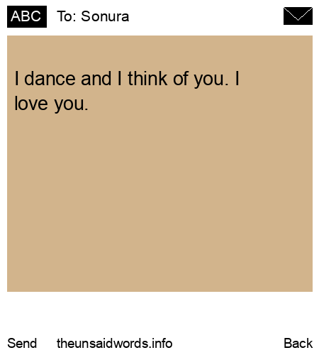 unsent message to Sonura