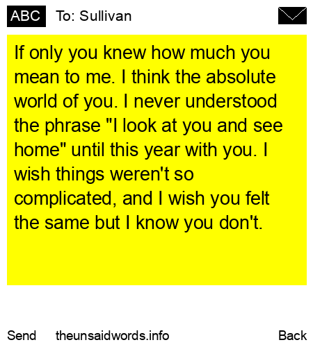 unsent message to Sullivan