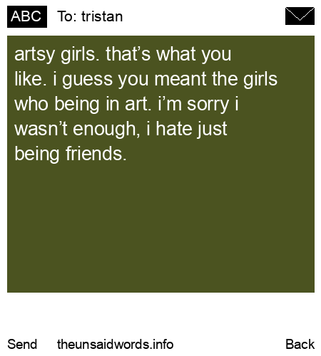 unsent message to tristan