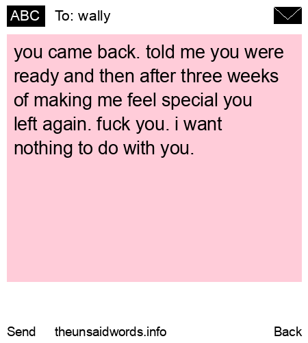 unsent message to wally