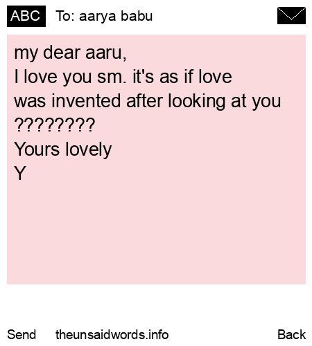 unsent message to aarya babu