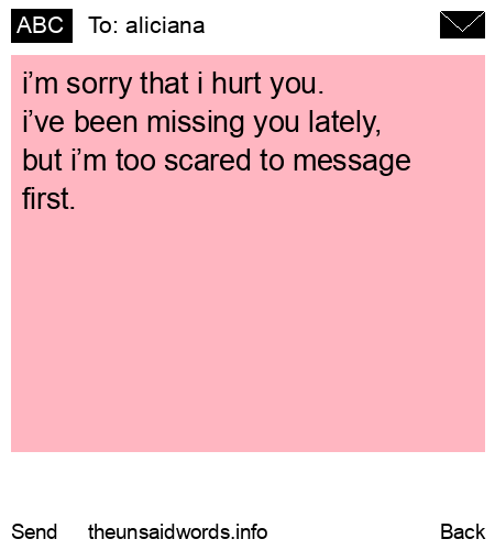 unsent message to aliciana