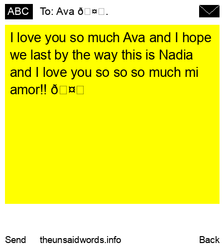 unsent message to Ava 🤍.