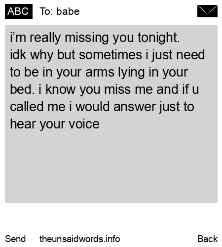 unsent message to babe