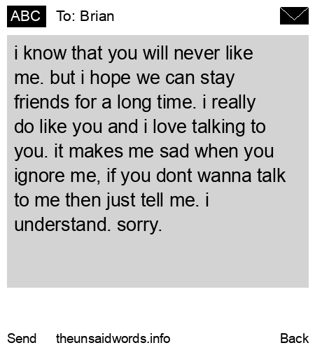 unsent message to Brian