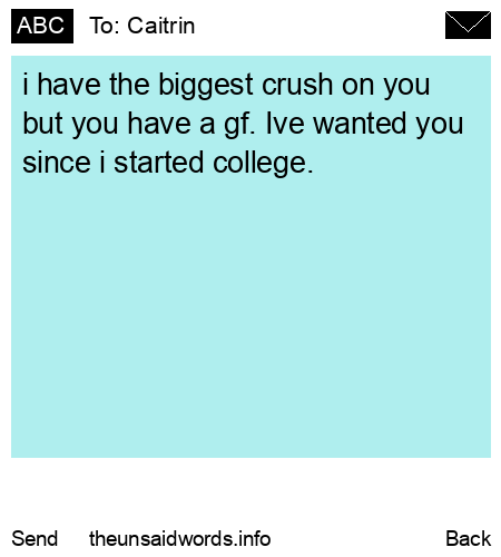 unsent message to Caitrin