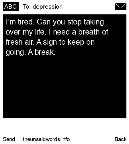 unsent message to depression