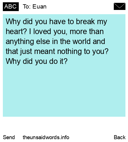 unsent message to Euan