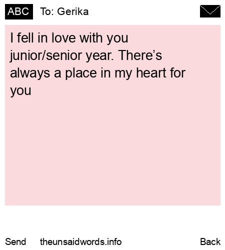 unsent message to Gerika