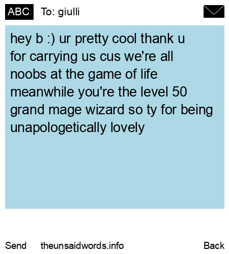 unsent message to giulli