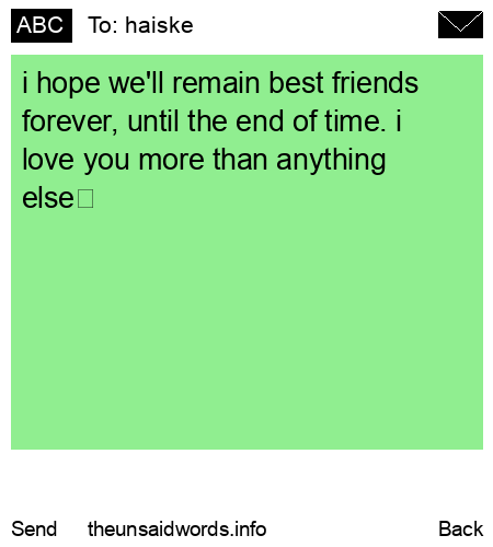 unsent message to haiske