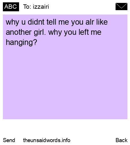 unsent message to izzairi