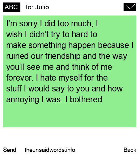 unsent message to Julio