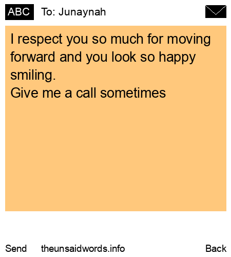 unsent message to Junaynah