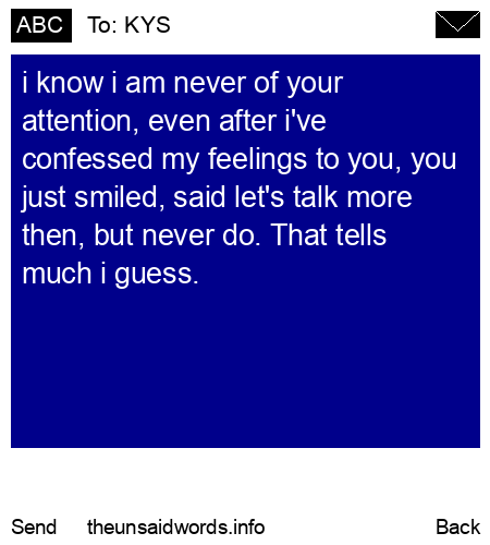 unsent message to KYS