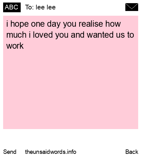 unsent message to lee lee