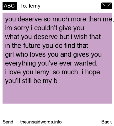 unsent message to lemy