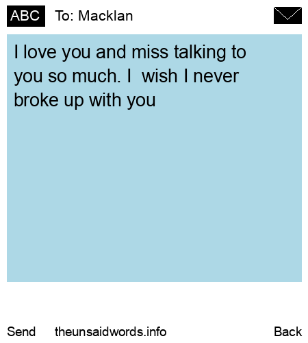 unsent message to Macklan