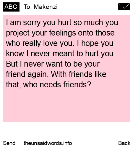 unsent message to Makenzi