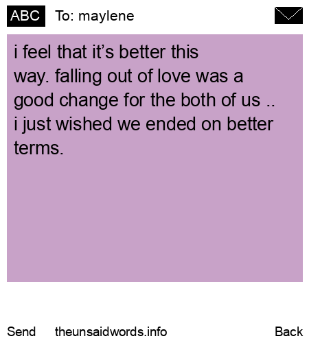 unsent message to maylene