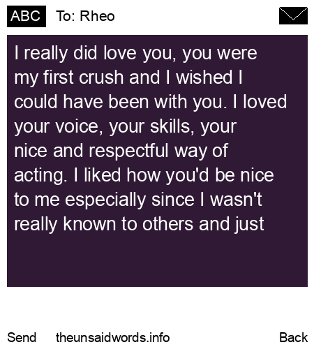 unsent message to Rheo