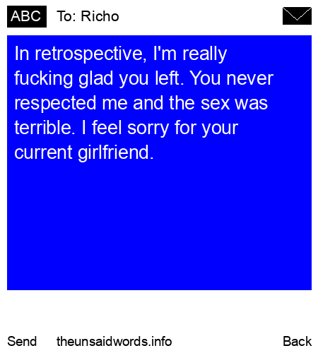 unsent message to Richo