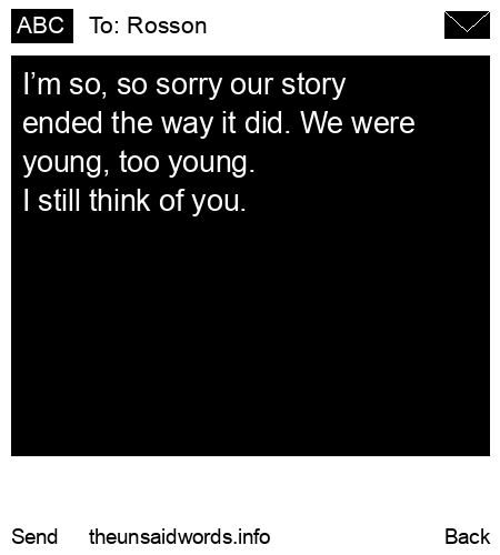unsent message to Rosson