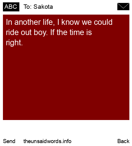 unsent message to Sakota
