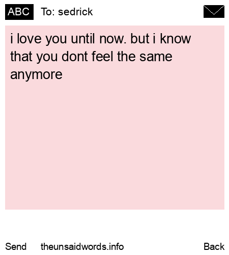 unsent message to sedrick